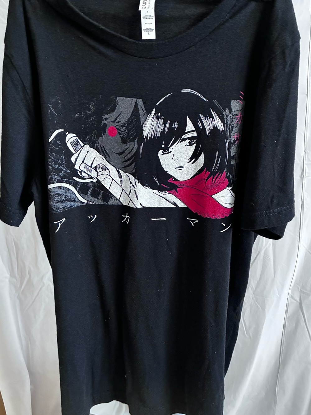 Bella Canvas Black Crewneck Tee with White Tag Detail